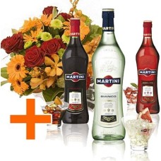 Martini Bottle + Flowers (Standard)